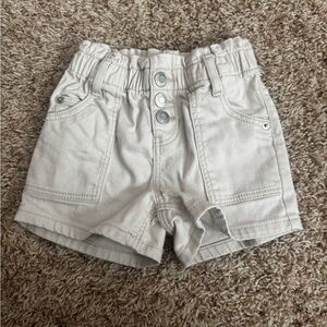 Little Co cream denim shorts
